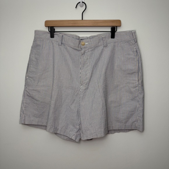 J.Crew Men's Size 38 Seersucker Shorts Striped Casual Summer Outdoor Blue White - Picture 1 of 5
